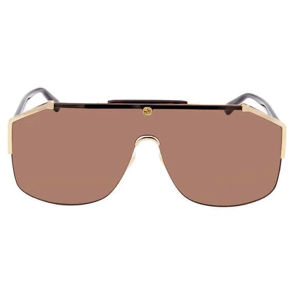 NEW Gucci Gold and Brown Aviator Men's Sunglasses